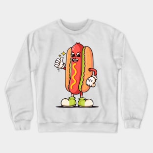 Hotdog cartoon mascot Crewneck Sweatshirt